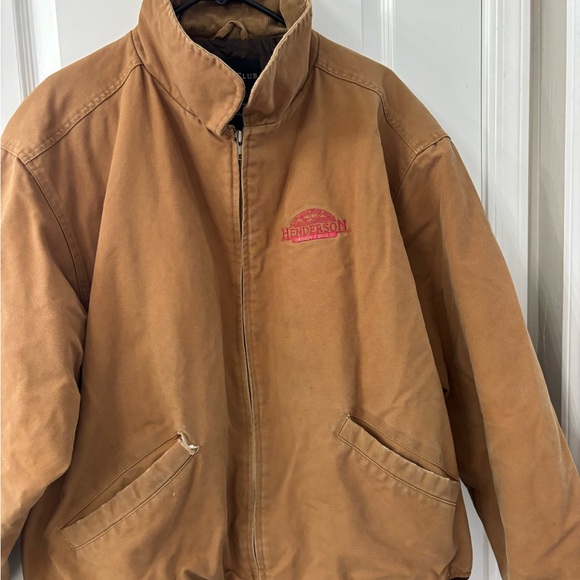 Men's Tan Bomber Jacket with Embroidered Logo - Picture 4 of 9